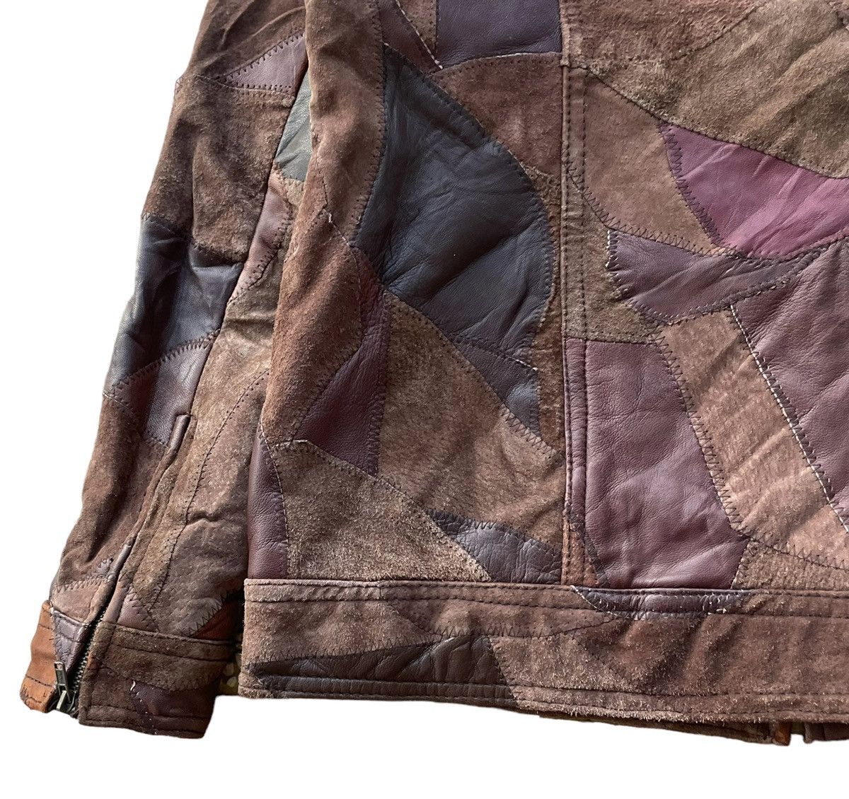 Leather Vintage ASW Patchwork Pigskin Leather Jacket Size M / US 6-8 / IT 42-44 - 17 Thumbnail