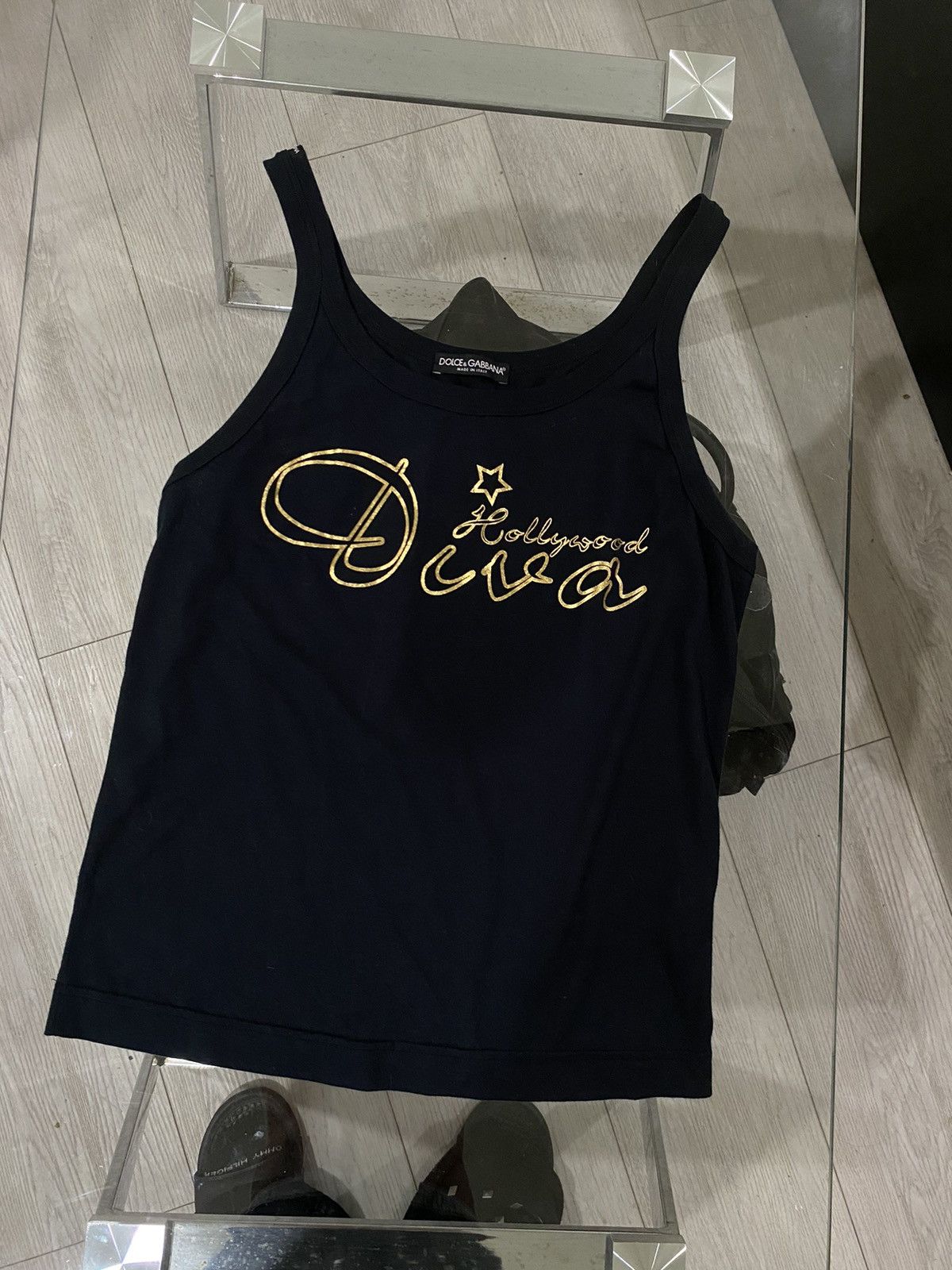 image of Dolce Gabbana Hollywood Diva Tank Top in Gold, Men's (Size Medium)