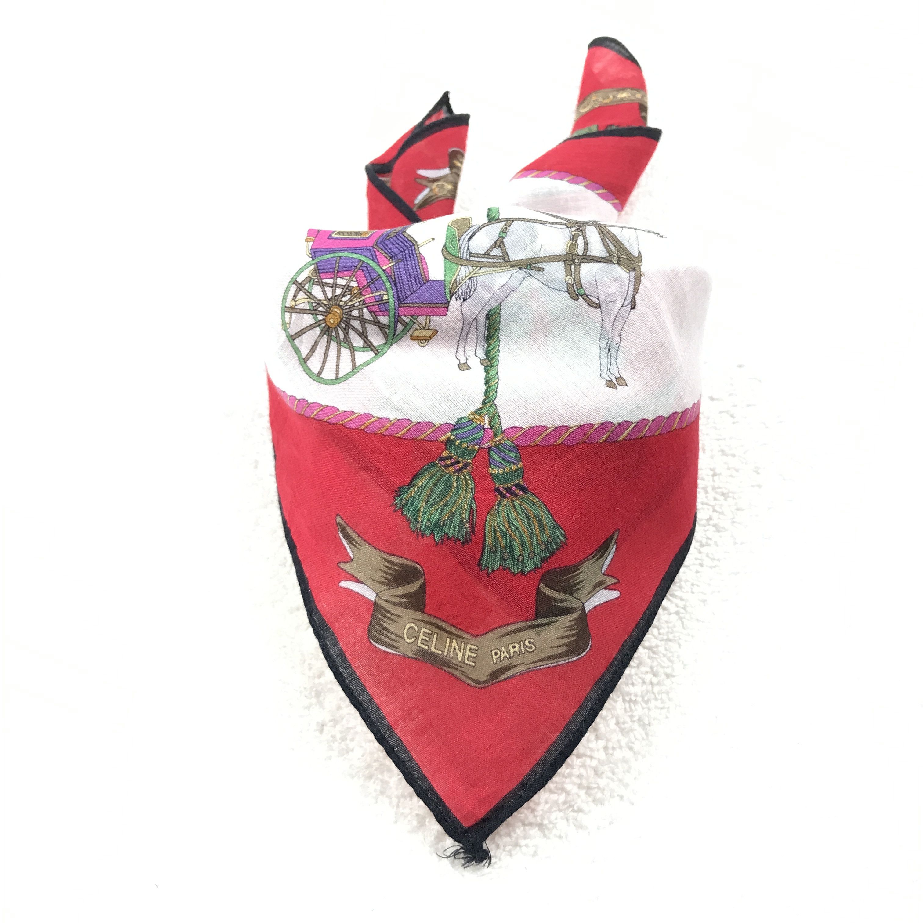 Celine × Vintage Vintage Celine Bandana Neckerchief Handkerchief Size ONE SIZE - 4 Thumbnail