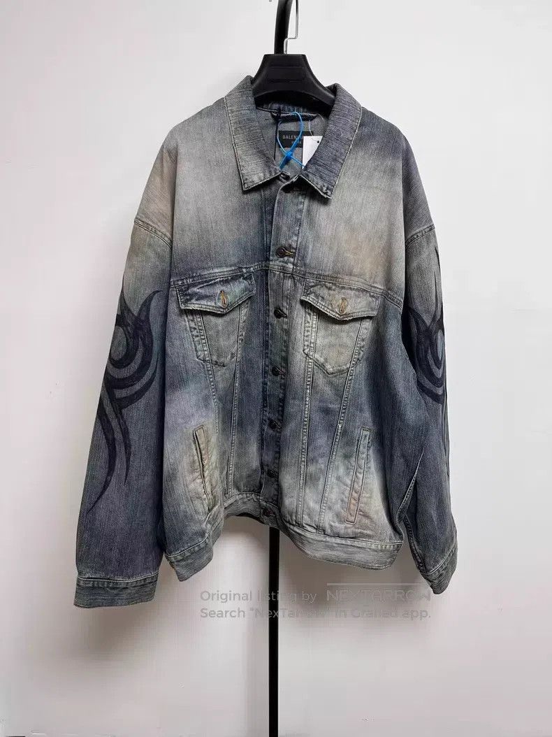 Balenciaga Balenciaga Printed Faded Lapel Single Breasted Long Sleeve Size US M / EU 48-50 / 2 - 1 Thumbnail