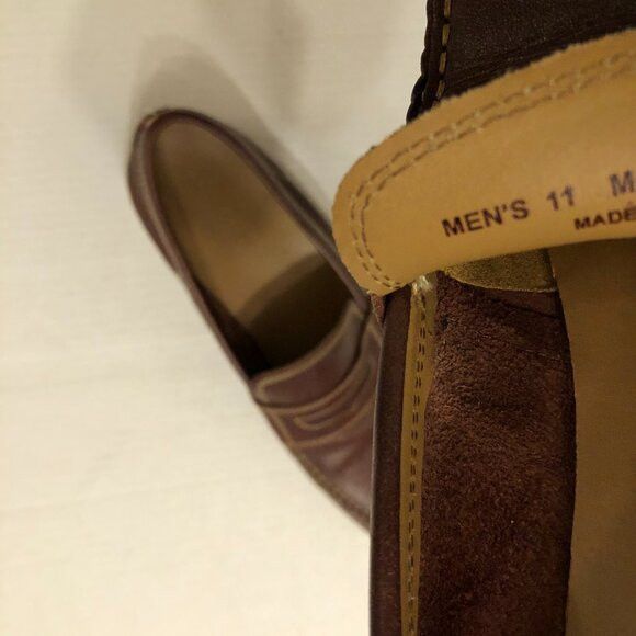 Cole Haan COLE HAAN MEN'S BROWN LEATHER SLIP-ON LOAFERS SIZE: 11M Size US 11 / EU 44 - 12 Thumbnail