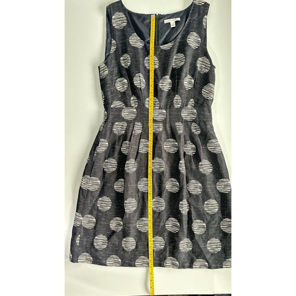 Banana Republic Banana Republic Tan Polka Dot Black Linen Fit Flare Dress 10 Size L / US 10 / IT 46 - 13 Thumbnail
