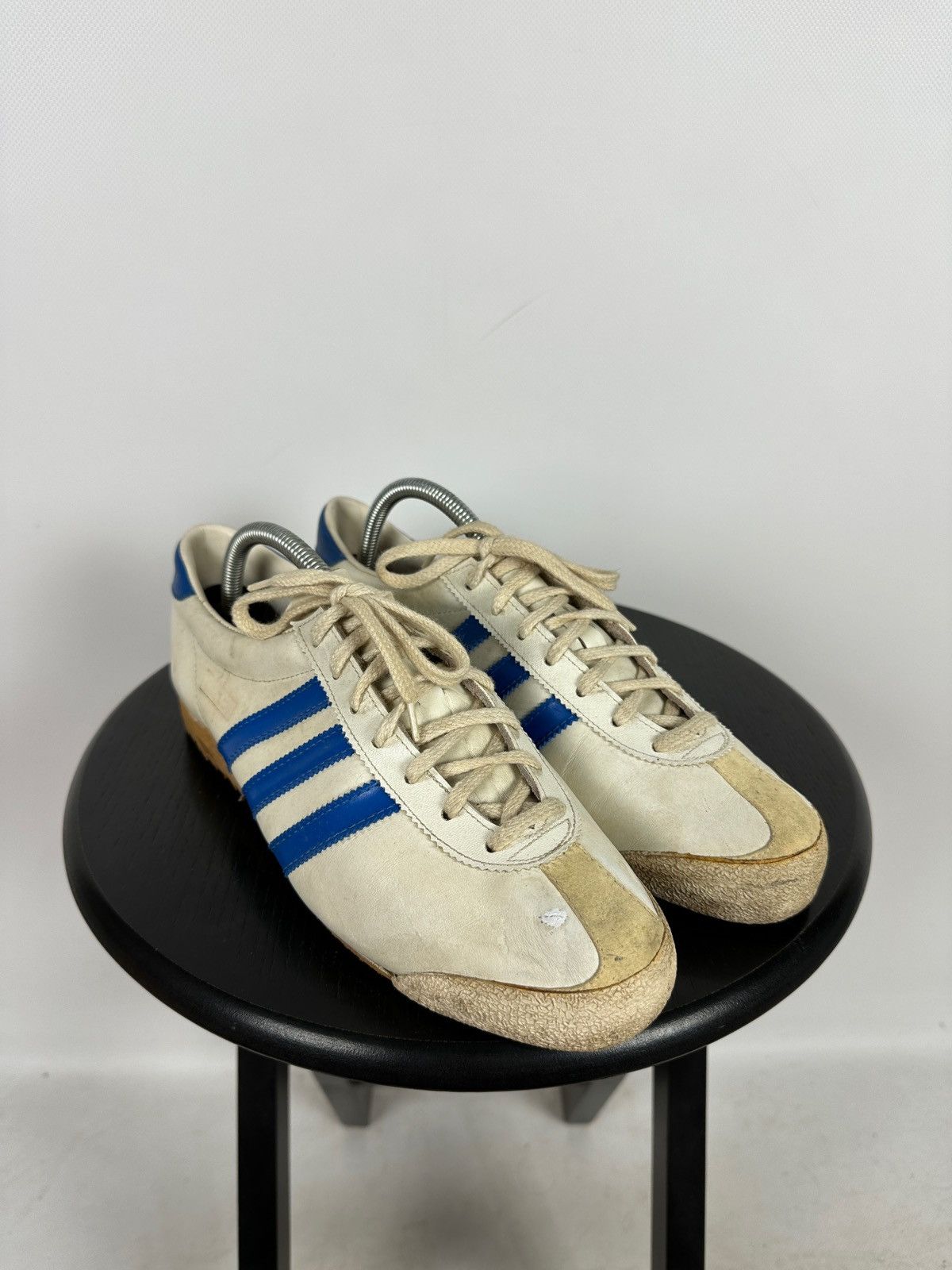 Adidas 1970-80s Adidas Rom Leather Sneakers Made In Austria Size US 9 / EU 42 - 4 Thumbnail
