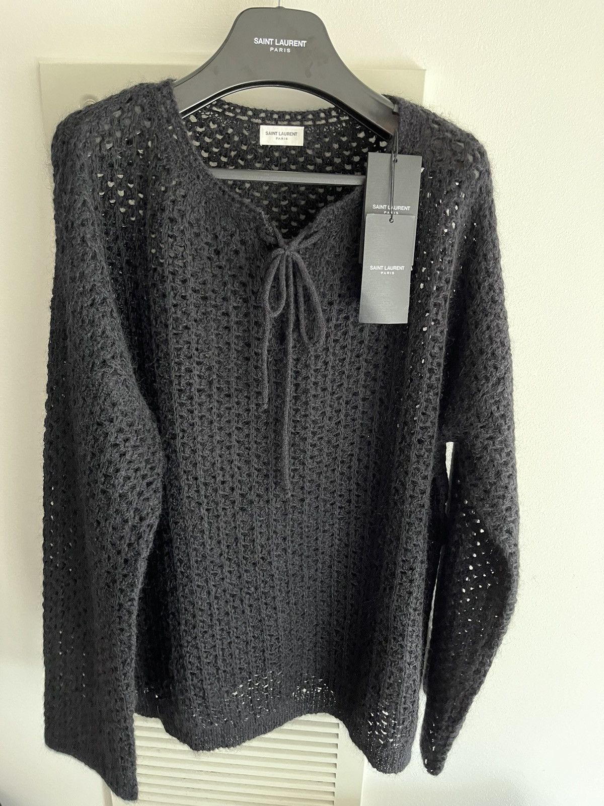 Saint Laurent Paris Rare Super Runway Saint Laurent Trashed Celebrity Sweater Size US XL / EU 56 / 4 - 20 Thumbnail