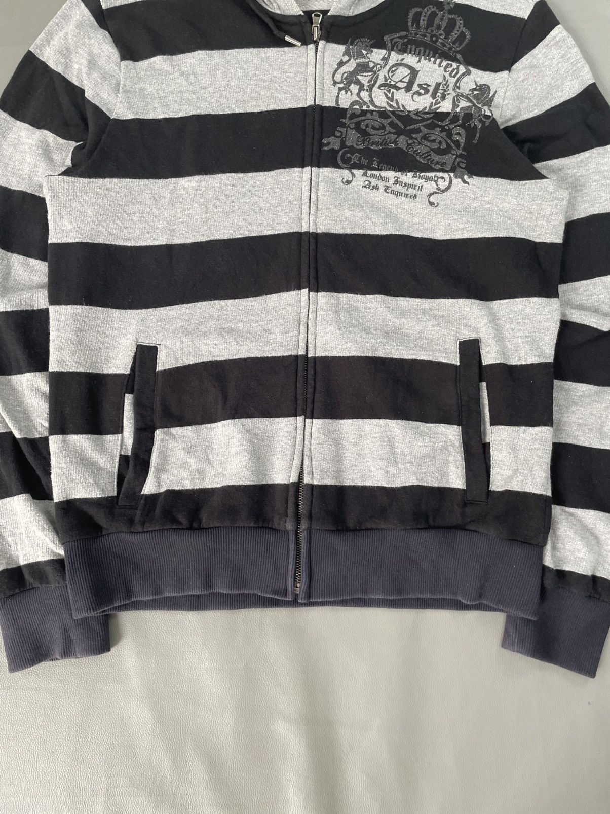 Japanese Brand Ask Enquired Stripe Fur Hoodie Size US L / EU 52-54 / 3 - 5 Thumbnail