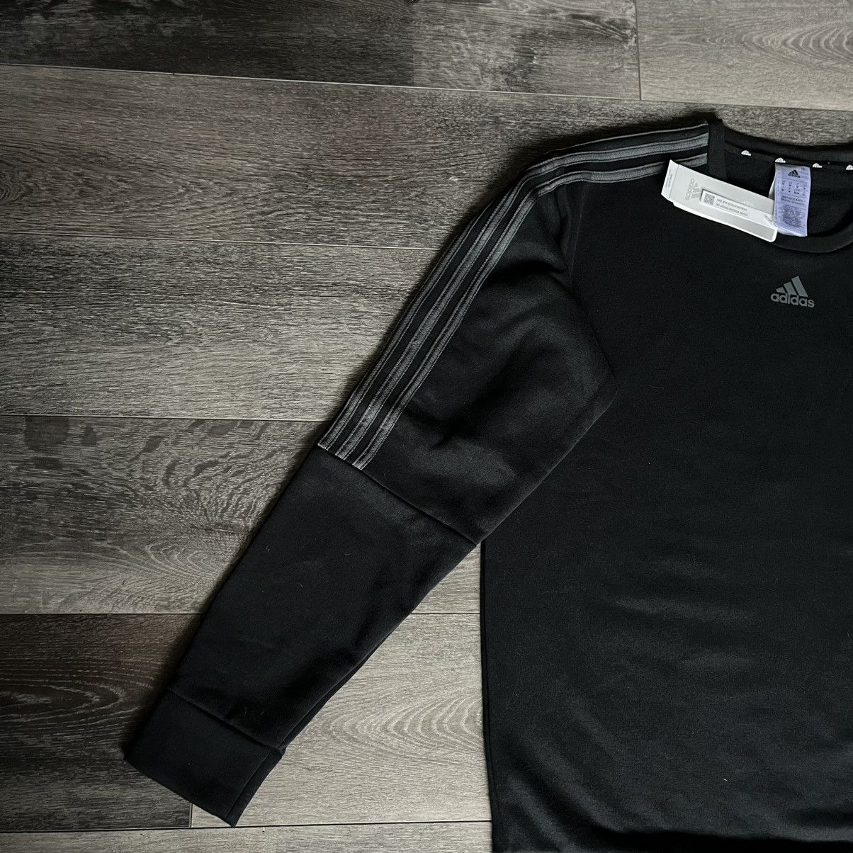 Adidas New Mens Adidas Crewneck Sweatshirt Pullover 3 Stripes Black Size US M / EU 48-50 / 2 - 2 Thumbnail