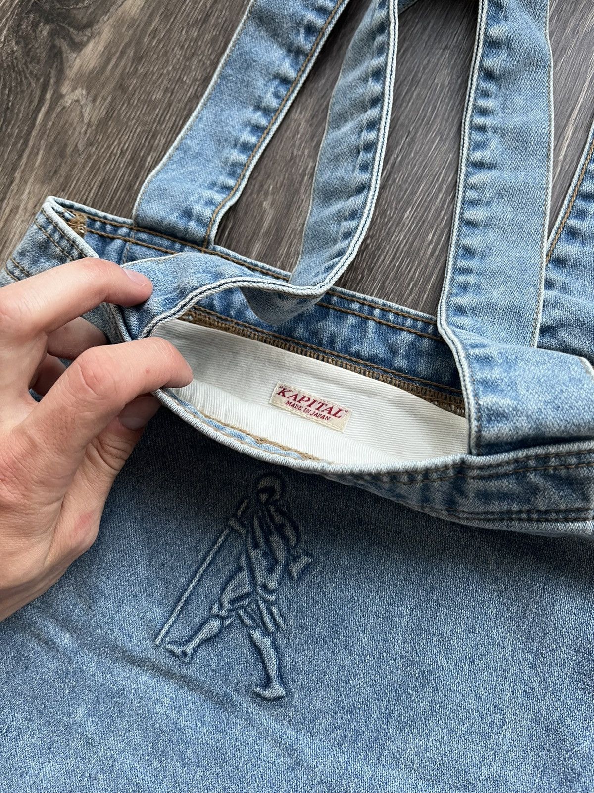 Kapital Kapital Walling Peace Denim tote bag Size ONE SIZE - 3 Thumbnail