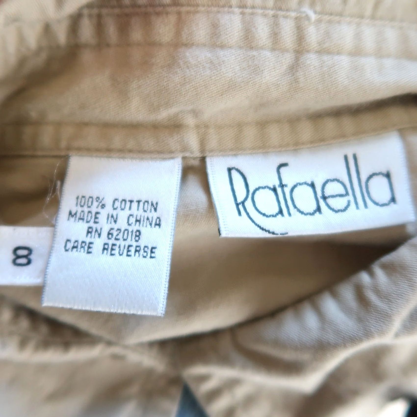Vintage VINTAGE Rafaella Shirt Dress 90s Button Front Sleeveless Midi 8 Tan Women Menop Casual Workwear Size M / US 6-8 / IT 42-44 - 5 Thumbnail