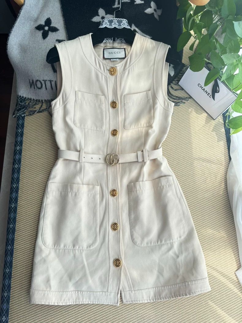 Gucci Gucci Sleeveless Silk Wool Blend Dress- DMC Size 24" / US 00 / IT 34 - 1 Thumbnail