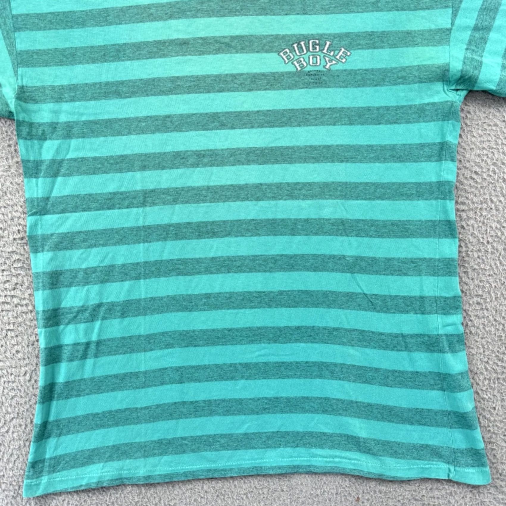 Bugle Boy VINTAGE Bugle Boy Shirt Mens L Teal 80s Surf Skate Striped Short Sleeve USA Shirt Mens Large Teal 80s Surf Skate Striped Short Sleeve USA Size US L / EU 52-54 / 3 - 2 Thumbnail