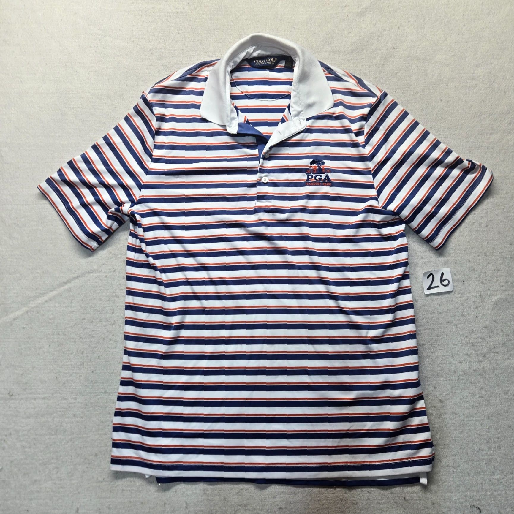 Ralph Lauren Ralph Lauren Polo Golf Shirt Adult Men's L Multicolor White Blue Red Striped Short Sleeve Collared Polo Shirt Golf Mens Size US L / EU 52-54 / 3 - 2 Thumbnail