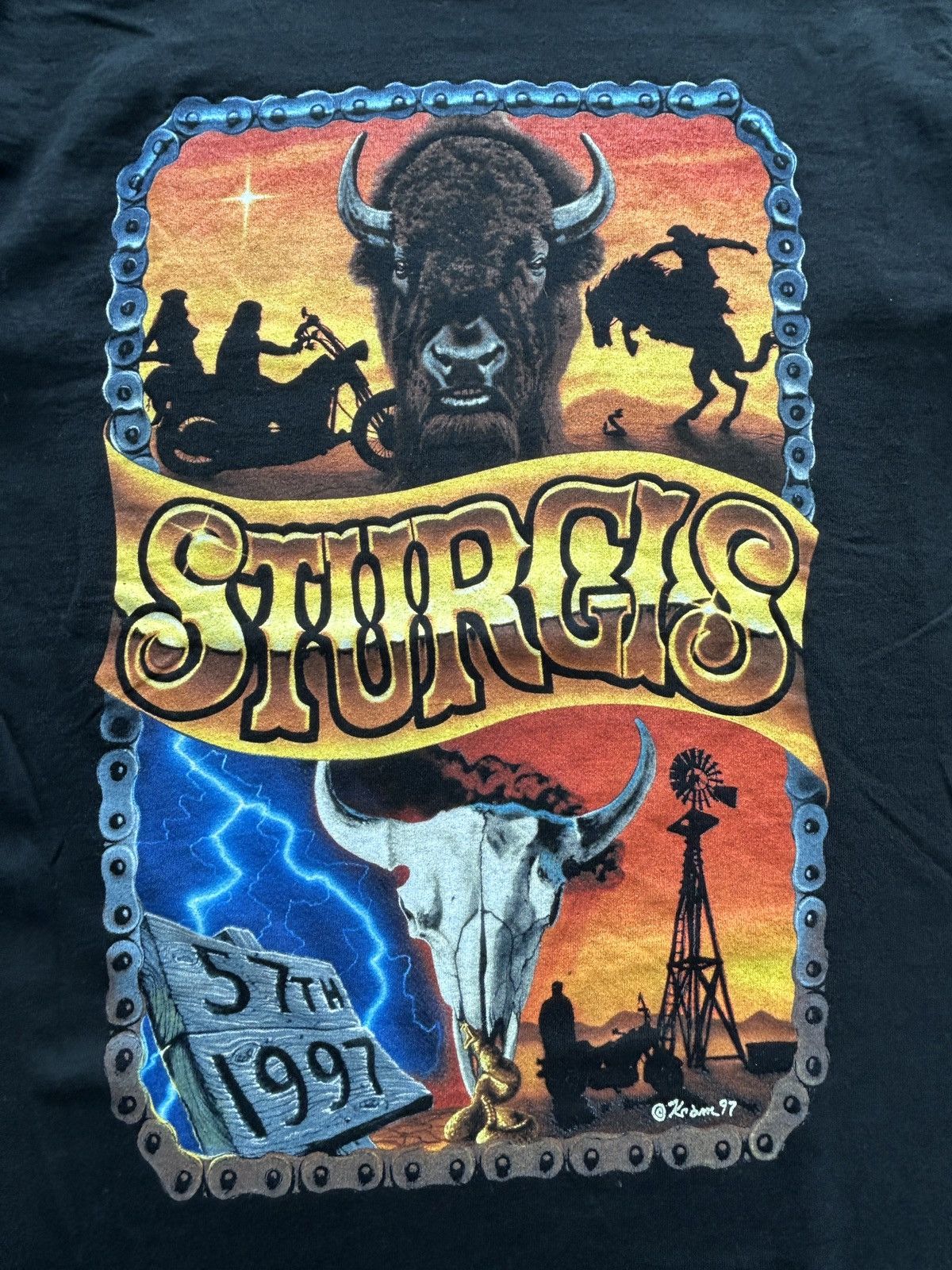 Vintage Vintage 90s Sturgis Bike Week Graphic Tee Size US M / EU 48-50 / 2 - 2 Thumbnail