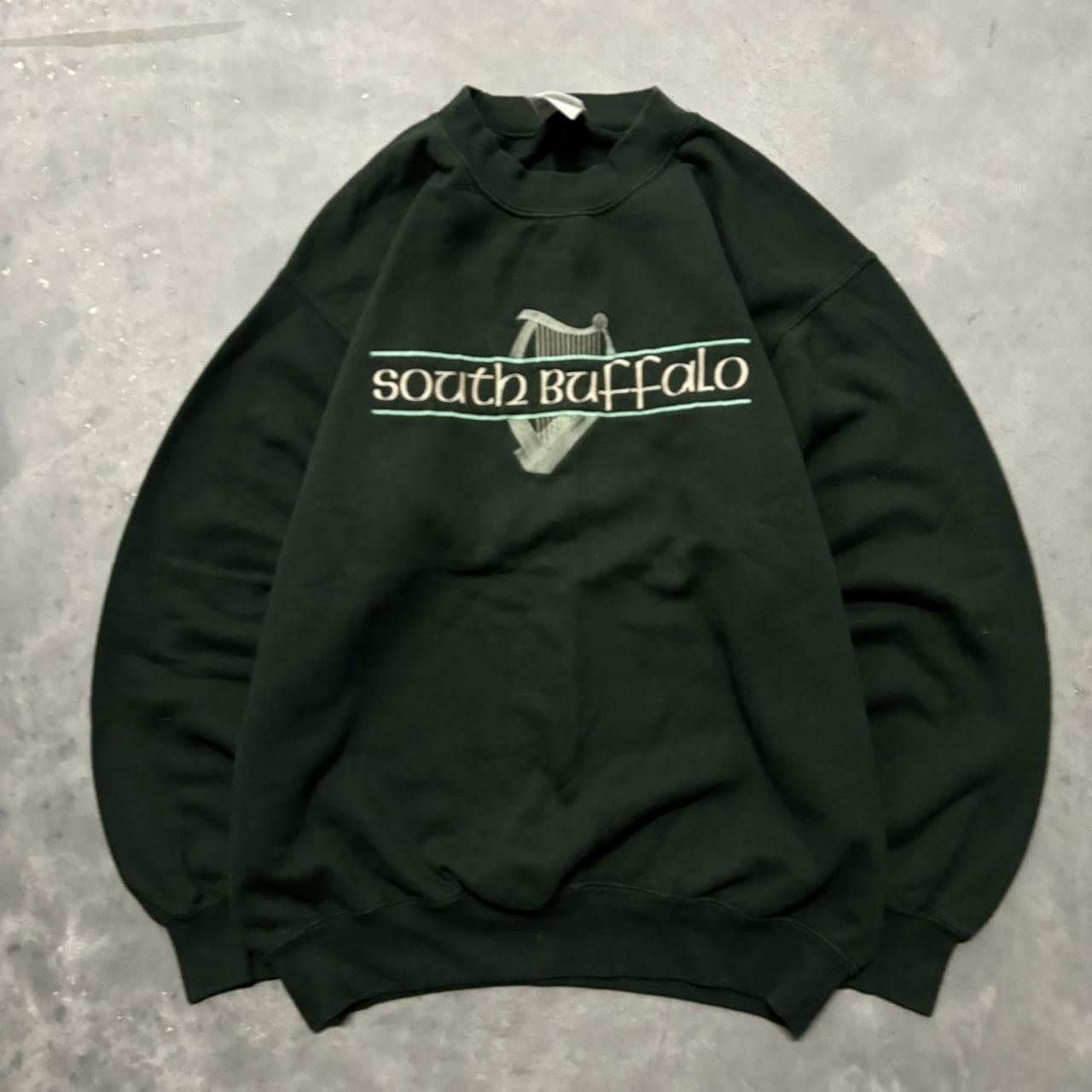 Japanese Brand × Vintage Vintage 90s Forest Green South Buffalo Embroidered Essential Crewneck! Size US M / EU 48-50 / 2 - 1 Thumbnail
