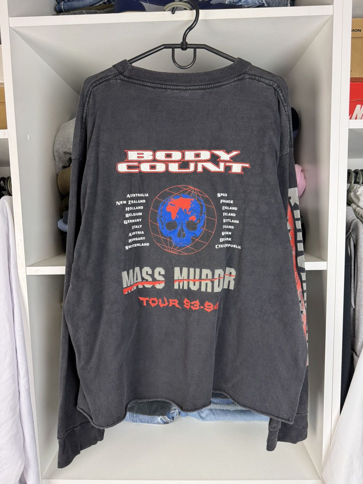 Band Tees Vntg Body Count Born Dead Tour 1993 1994 Longsleeve T-Shirt Size US XL / EU 56 / 4 - 15 Thumbnail