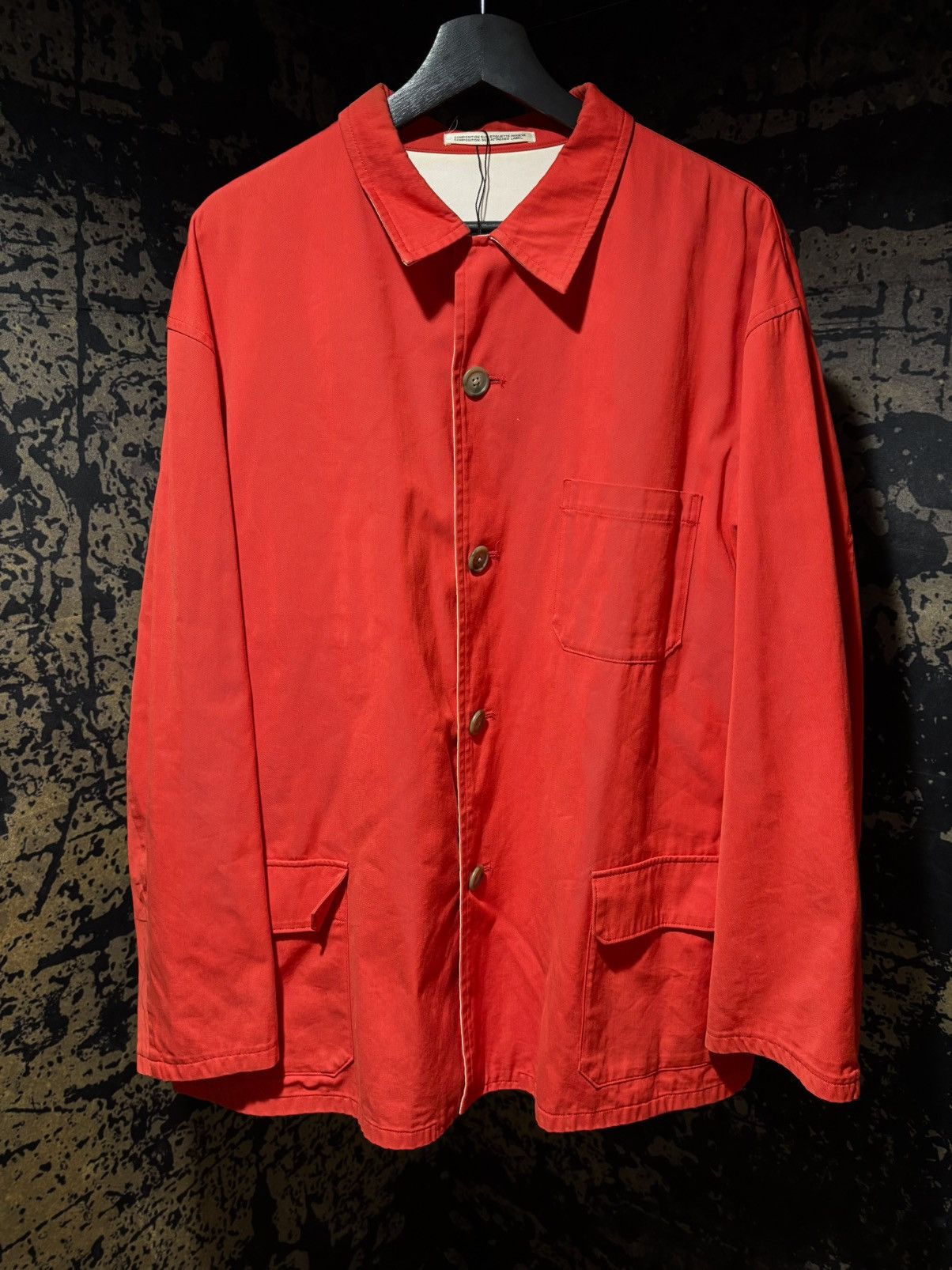 Yohji Yamamoto Yohji Yamamoto Pour Homme AW2001 Reversible Red Chore Coat Size US M / EU 48-50 / 2 - 2 Thumbnail