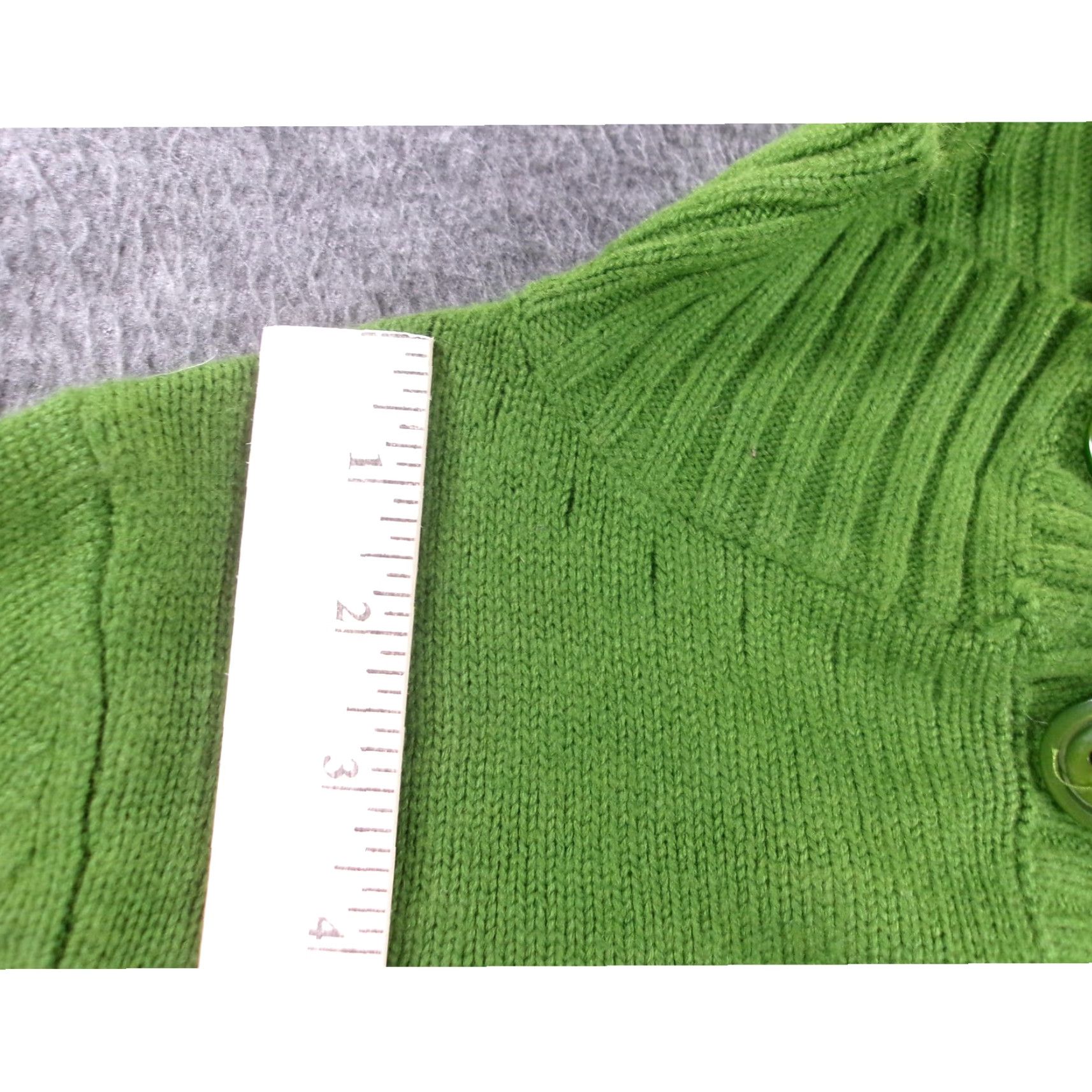 Vintage Sharagano Cardigan Womens Petite Medium Green Knit Capsule Ribbed Textured Cozy Size M / US 6-8 / IT 42-44 - 5 Thumbnail