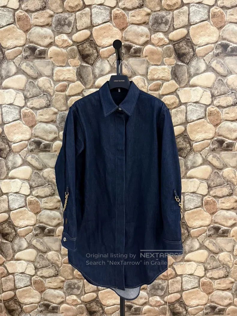 Loewe Loewe Denim fabric chain embellished long-sleeve shirt Size XXS / US 00 / IT 34 - 1 Thumbnail