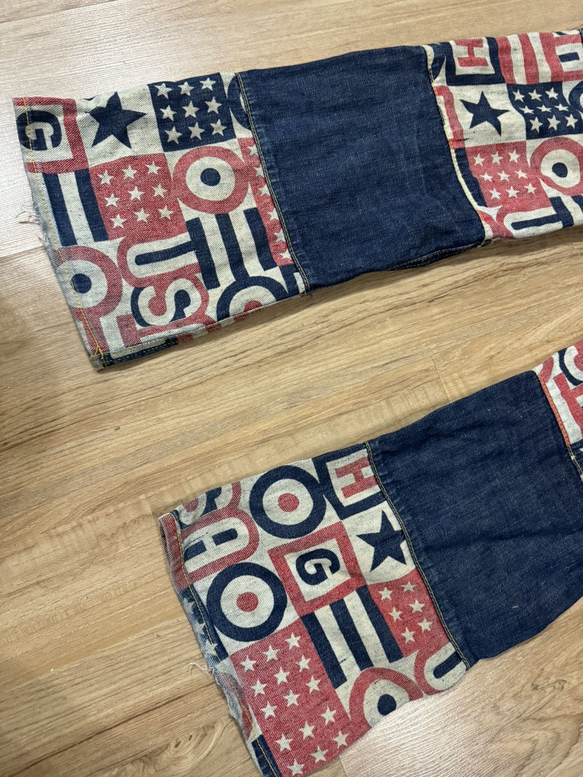 Hysteric Glamour HYSTERIC GLAMOUR PATCHWORKS HAGI US BANNER JEANS Size 29" - 5 Thumbnail