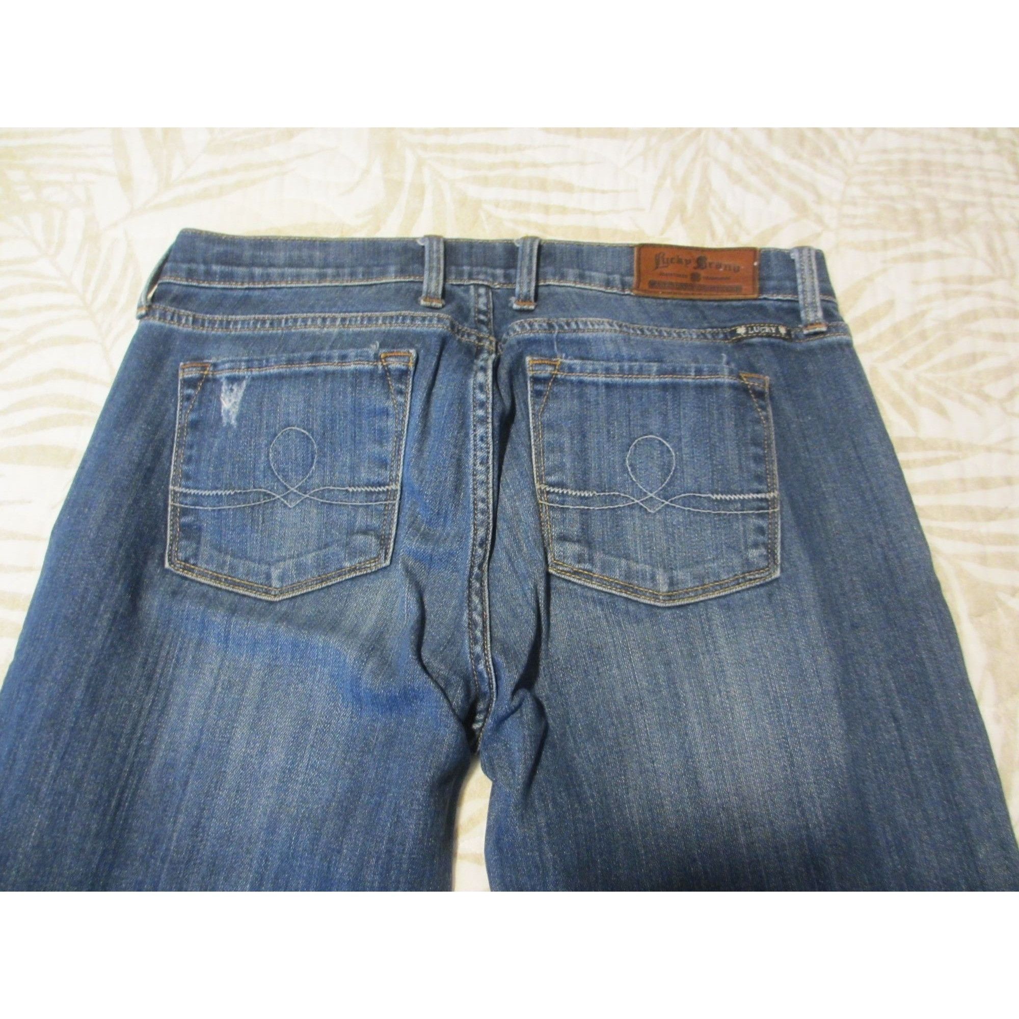 Lucky Brand Lucky Brand Womens Blue Denim Jeans With Leather Patch & Dis Size 32" / US 10 / IT 46 - 6 Thumbnail