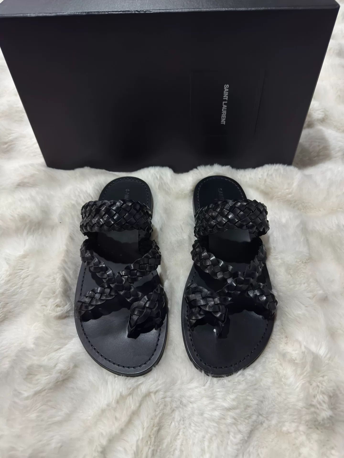 Saint Laurent Paris Saint Laurent Woven Slipper Sandals Size US 7 / EU 40 - 1 Thumbnail