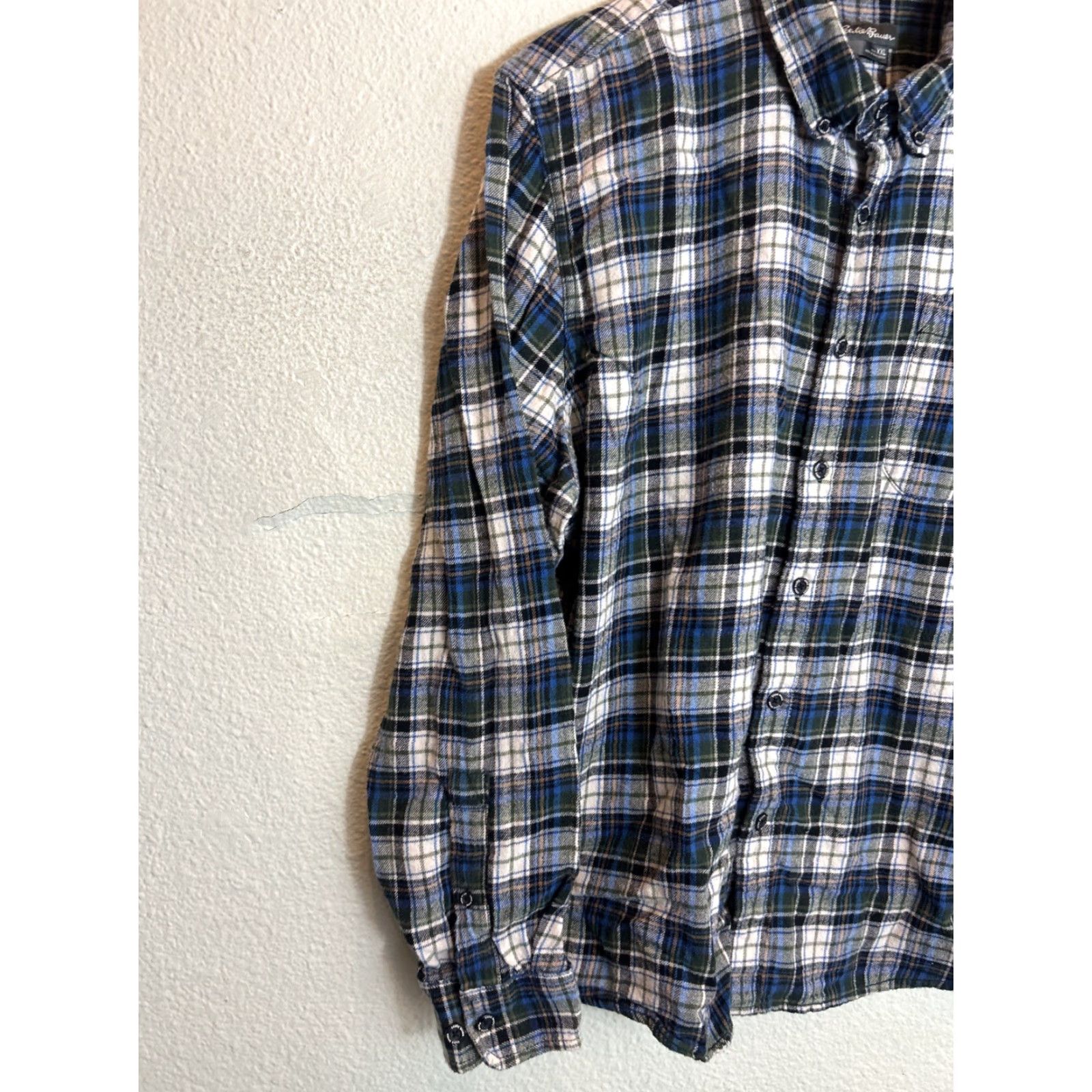 Eddie Bauer Eddie Bauer Mens 2XL Long Sleeve Button-Down Flannel Plaid Blue Shirt Size US XXL / EU 58 / 5 - 2 Thumbnail