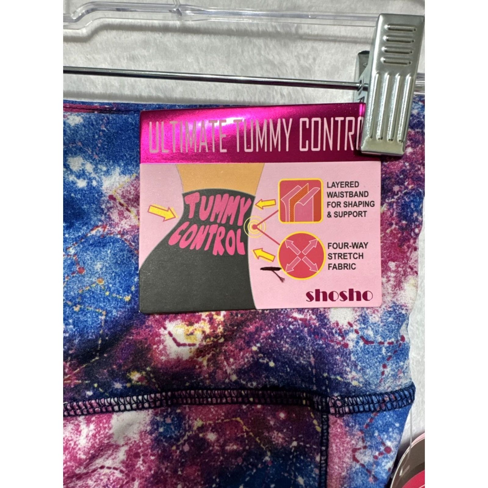 Vintage Shosho Leggings Galaxy Print Tummy Control Medium Women Size 32" / US 10 / IT 46 - 2 Thumbnail