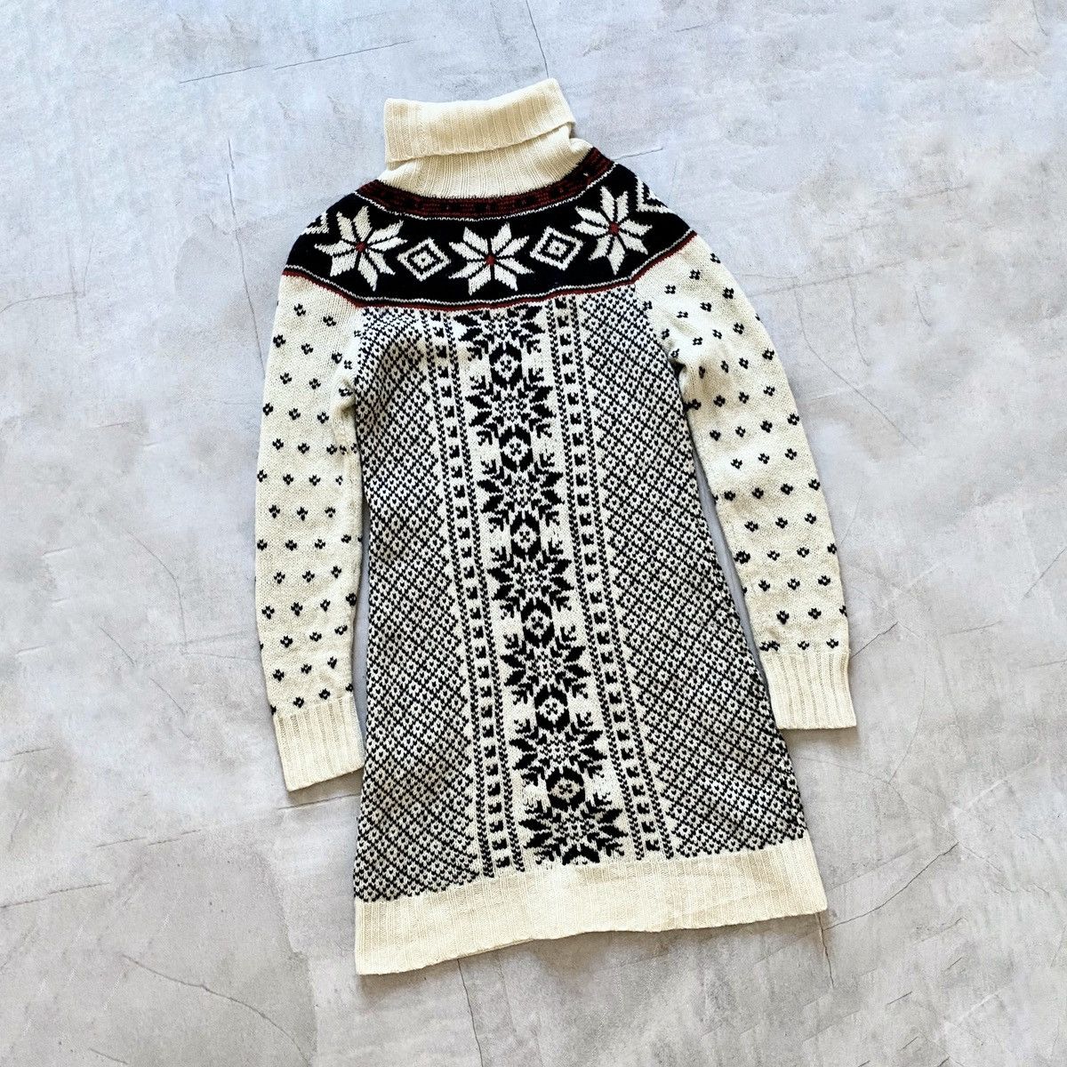 Denim & Supply Ralph Lauren × RRL Ralph Lauren × Vintage Vintage Ralph Lauren Aztec Hand Made Wool Cashmere Dress Size M / US 6-8 / IT 42-44 - 5 Thumbnail