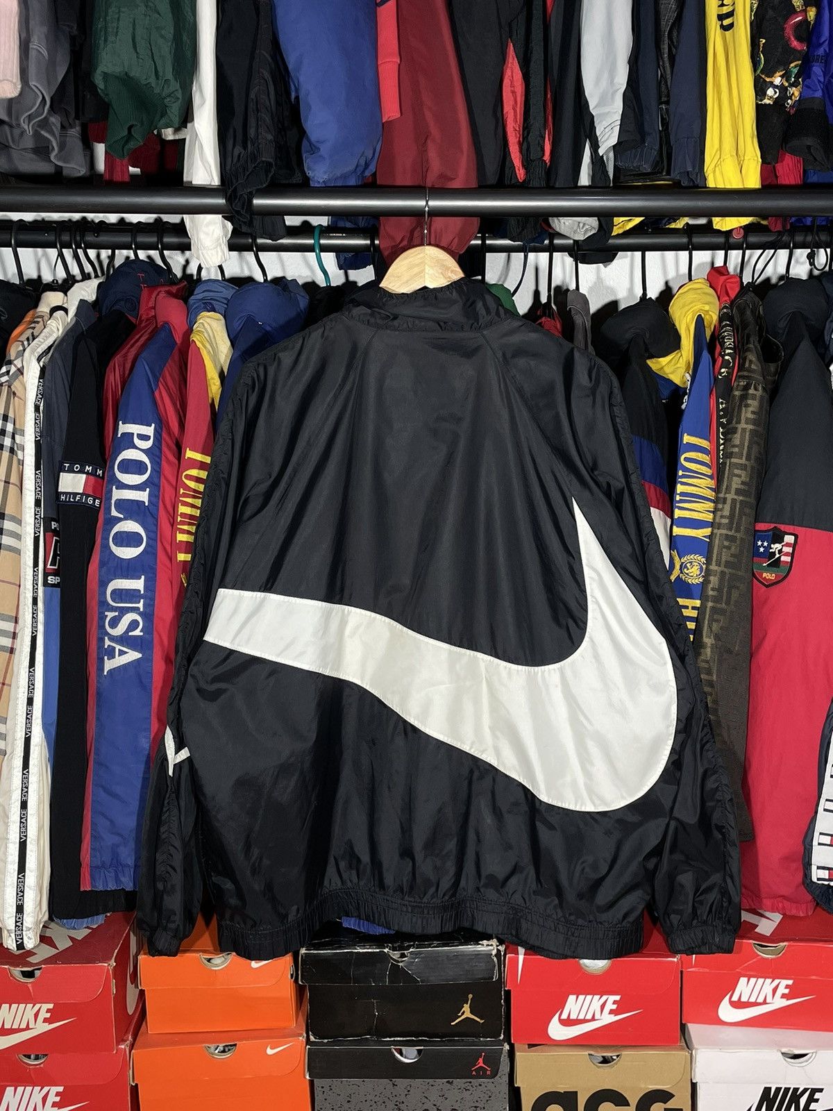 Nike × Vintage Windbreaker Nike Big Swoosh Vintage 90’s Size US XL / EU 56 / 4 - 7 Thumbnail