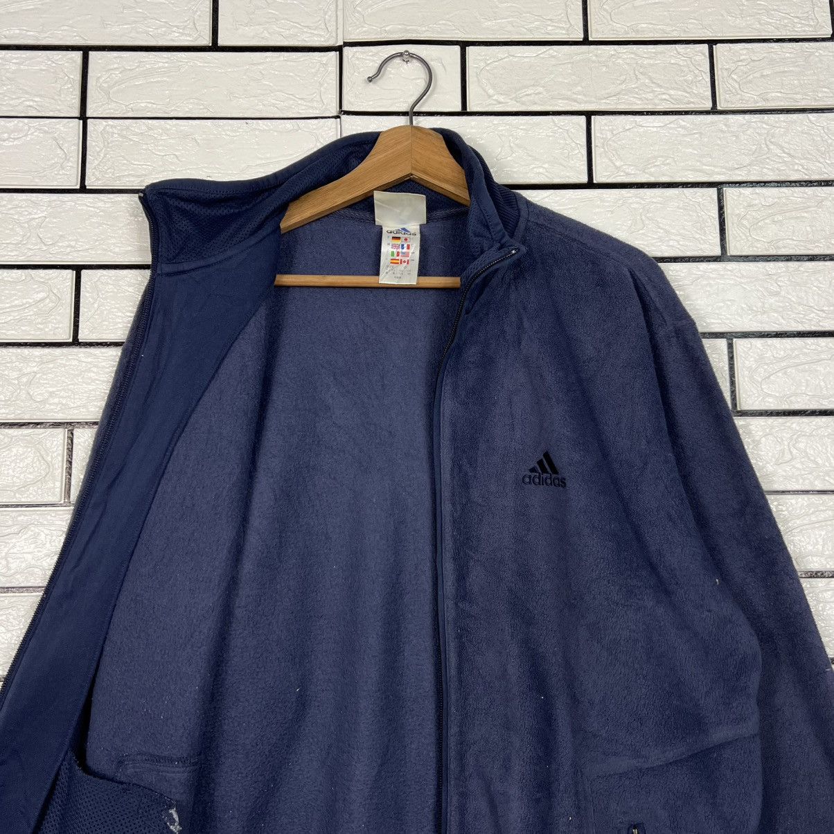 Adidas Y2k Vintage ADIDAS Embroidered Logo Fleece Jacket #4287-C195 Size US L / EU 52-54 / 3 - 10 Thumbnail