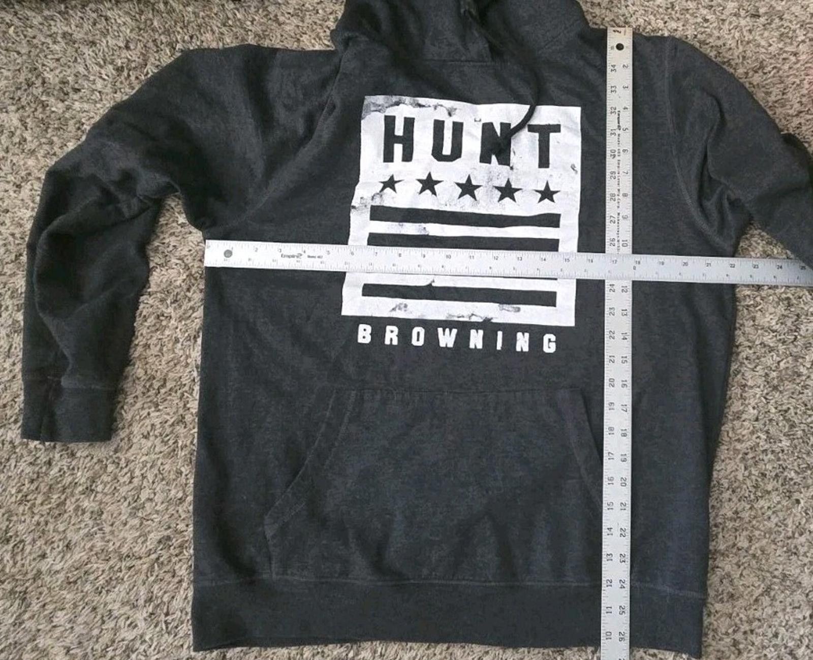 Other Hunt Browning Dark Gray Hoodie L Hunting American Flag Ho Size US L / EU 52-54 / 3 - 8 Thumbnail