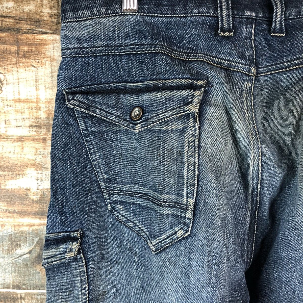 Japanese Brand Z Dragon Blue utility worker Multipocket cargo Pants #A2176 Size US 35 - 19 Thumbnail