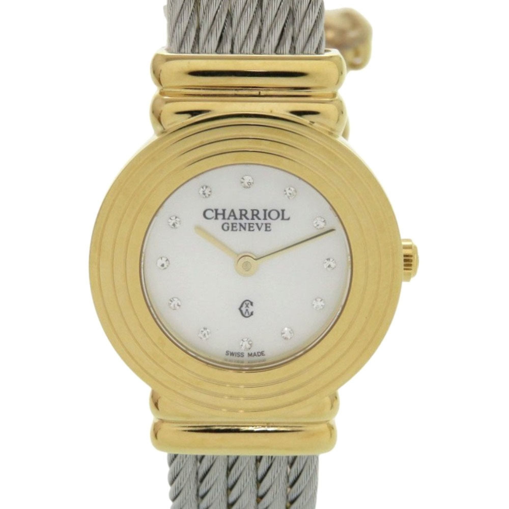 Other Unused Charriol Saint-Tropez 12-Piece Diamond Stainless Steel Watch with White Shell and Gold Dial, Quartz Movement, 0598 CHARRIOL Size ONE SIZE - 1 Thumbnail