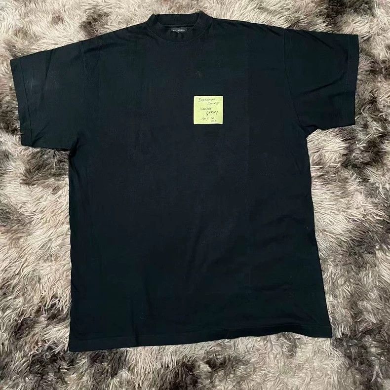 Balenciaga Balenciaga Black Sticky Note T-shirt - dmc Size US S / EU 44-46 / 1 - 1 Thumbnail