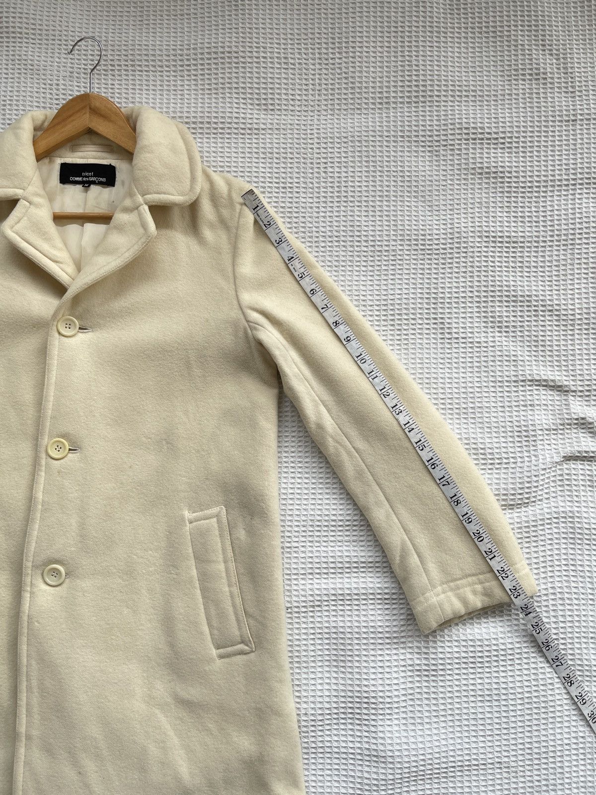 Comme des Garcons Rarest🔥Vtg Comme Des Garcon Tricot Wool Trench Coat Jacket Size US M / EU 48-50 / 2 - 19 Thumbnail