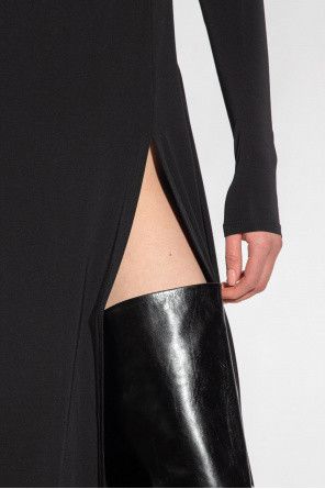 Balenciaga o1mt1gz0924 Twisted Slit Dress in Black Size S / US 4 / IT 40 - 5 Thumbnail