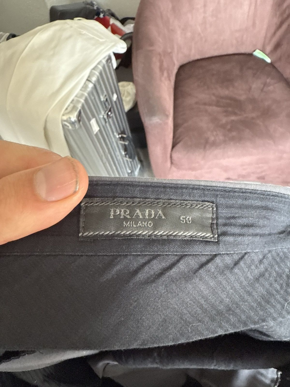 Prada Prada Tailored Cotton-Blend Trousers in Charcoal Grey Size US 34 / EU 50 - 9 Thumbnail