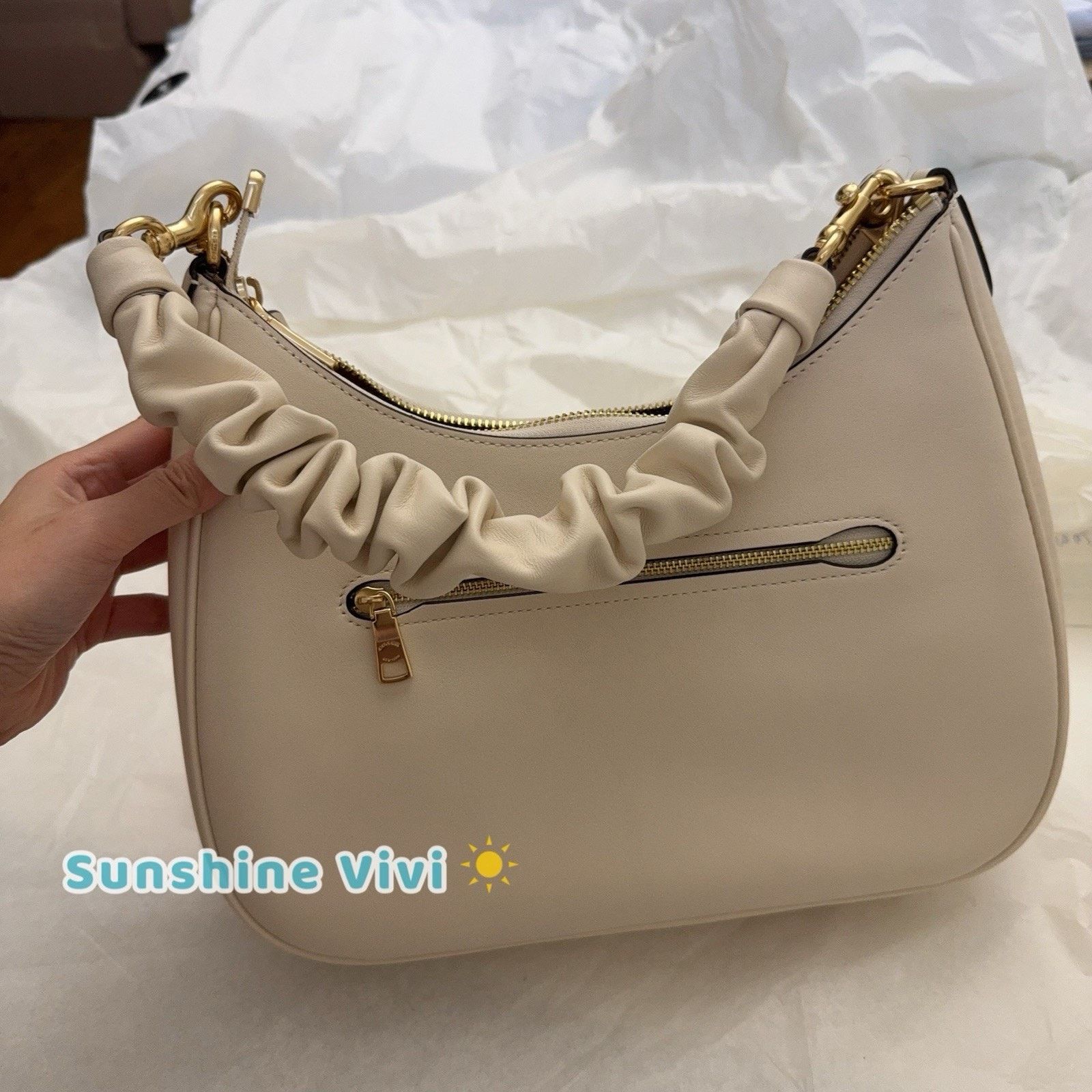 Coach NWT Coach Teri Hobo Bag Handbag Leather CU126 Gold /Chalk Size ONE SIZE - 8 Thumbnail