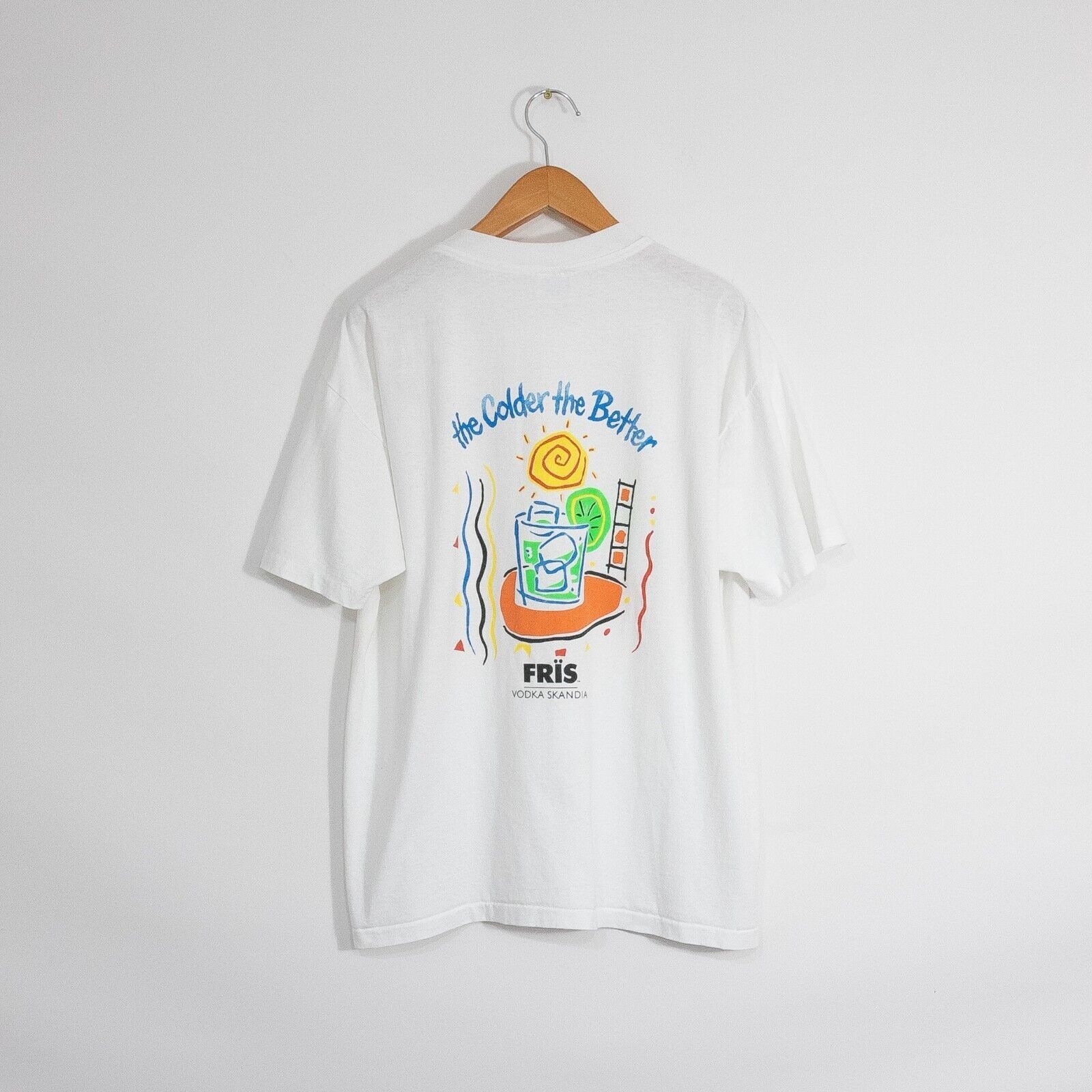 Vintage Vintage 90s Fris Vodka T Shirt XL Art Drawing Single Stitch Size US XL / EU 56 / 4 - 1 Thumbnail