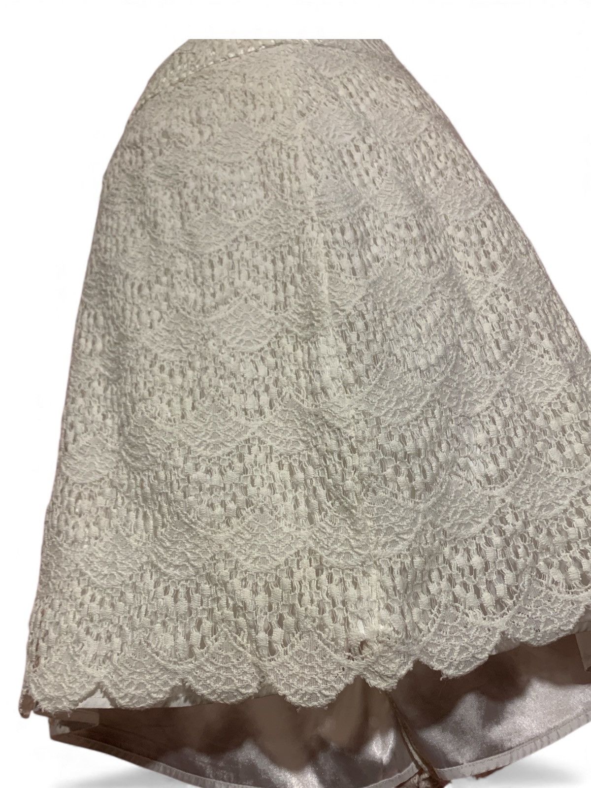 Loft Cream Laced Skirt (item#10117) Size 32" / US 10 / IT 46 - 2 Thumbnail