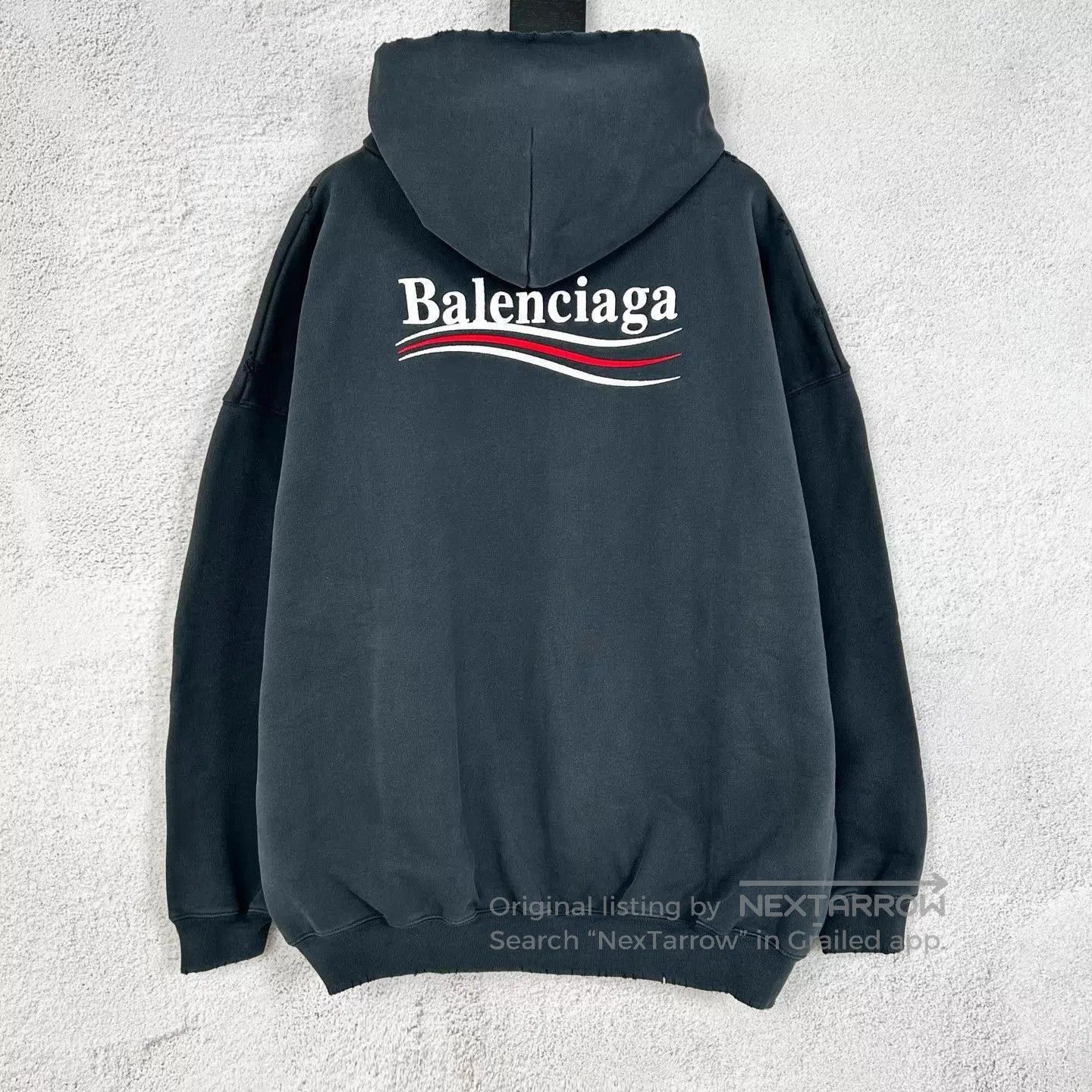 Balenciaga Gray Oversized Hoodie with Front Pocket. Size US M / EU 48-50 / 2 - 2 Thumbnail