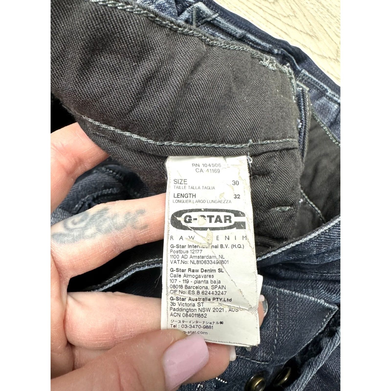 G-Star G-Star Raw Mens Weston Battle Elwood Denim Jeans Double Knee Size 30 Blue Cotton Denim Straight Mens 30 Size US 30 / EU 46 - 3 Thumbnail