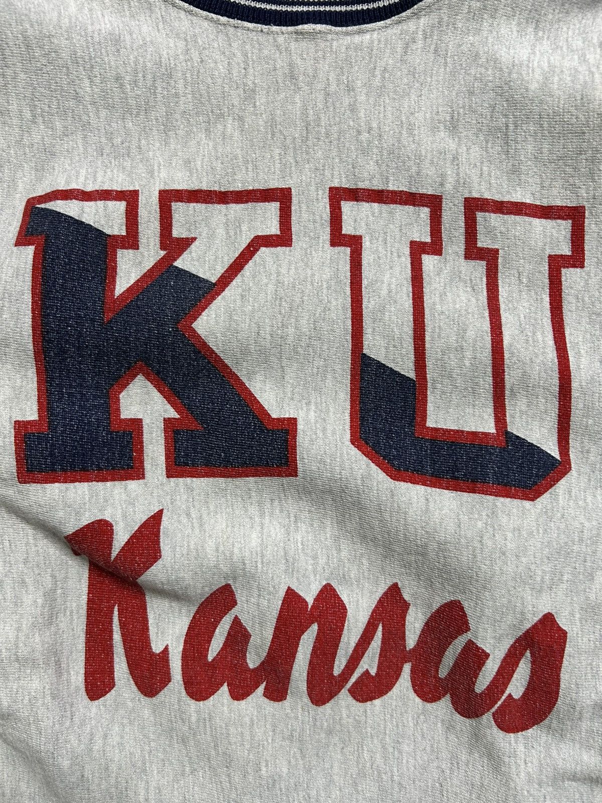 Champion Vintage 80s Reverse Weave Champion Sweatshirt Kansas Jayhawk Size US L / EU 52-54 / 3 - 3 Thumbnail