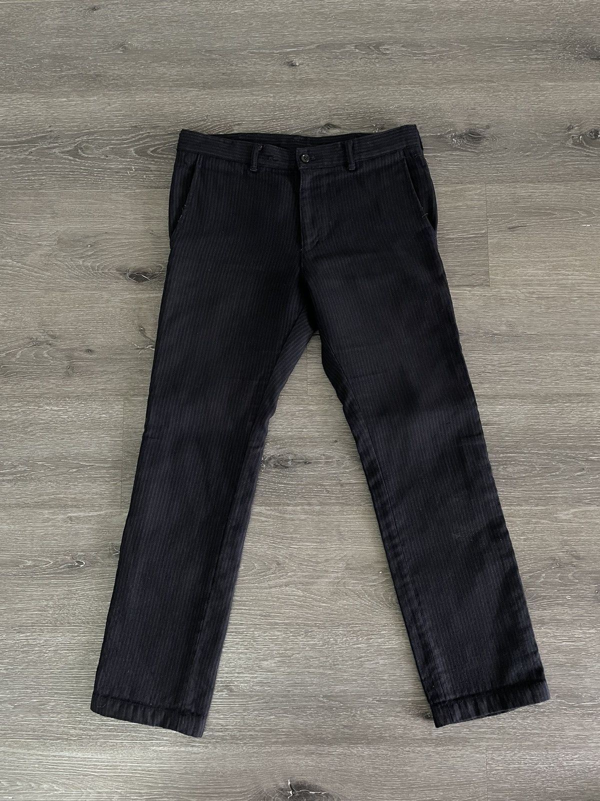 image of Comme Des Garcons Homme Cdg Homme Wool Pinstripe Pants in Blue, Men's (Size 30)