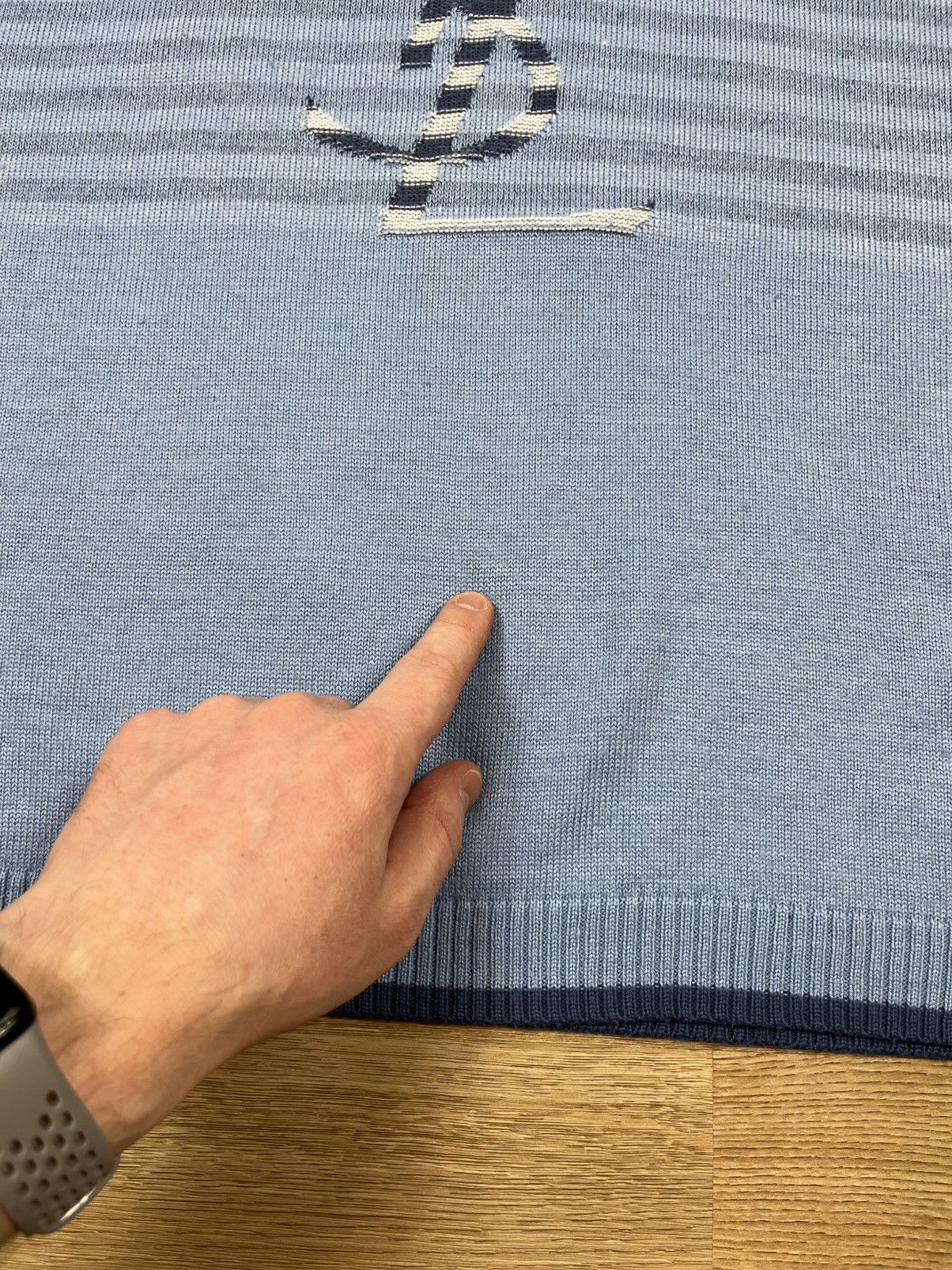 Yves Saint Laurent Vintage Yves Saint Laurent Knit Sweater YSL Big Logo Blue Size US XXL / EU 58 / 5 - 10 Thumbnail
