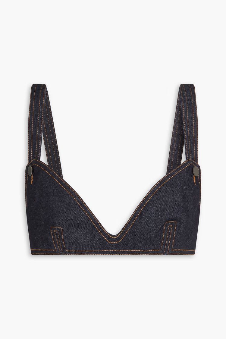 Tom Ford o1y0226 Denim Crop Top in Blue Size XS / US 0-2 / IT 36-38 - 1 Thumbnail