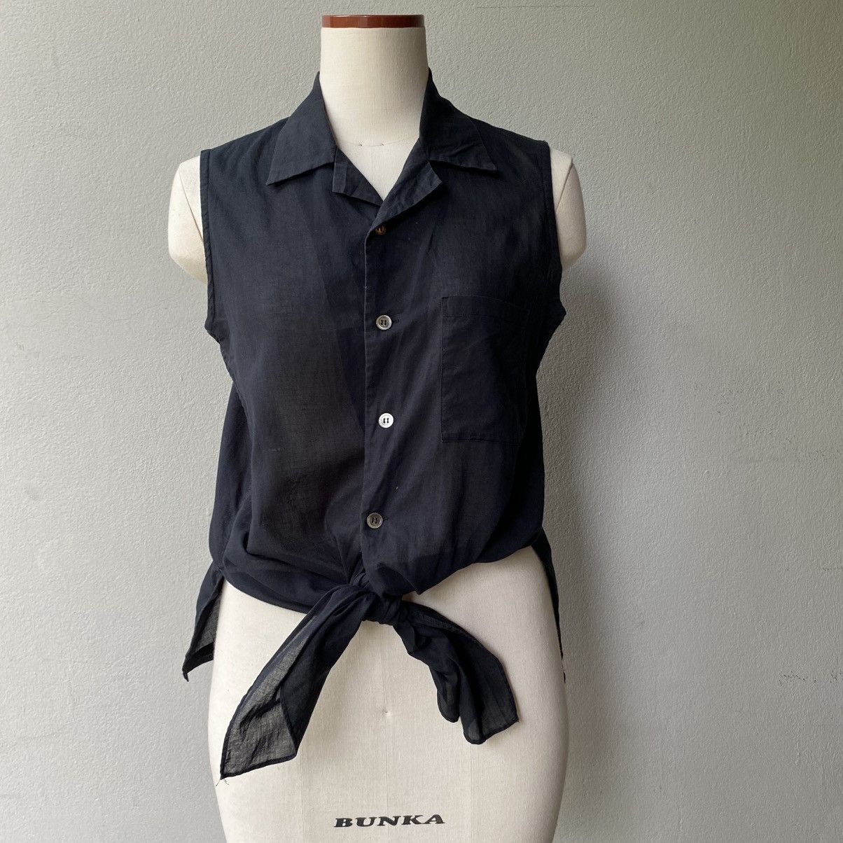 Yohji Yamamoto WORKSHOP Yohji Yamamoto Black Sleeveless Pocket Shirt Size M / US 6-8 / IT 42-44 - 14 Thumbnail