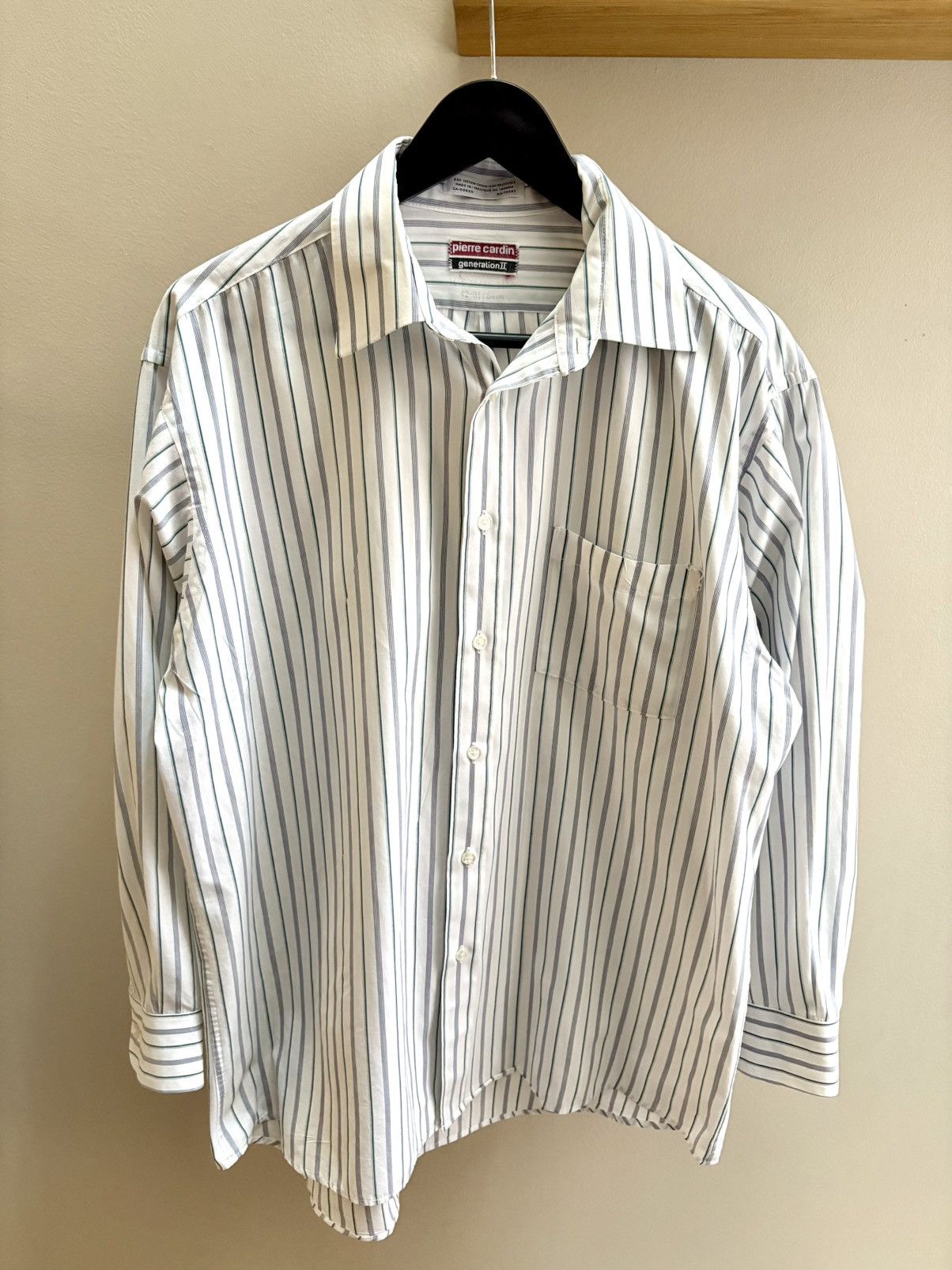 Pierre Cardin Pierre Cardin VTG 80/90s vertical striped button dress shirt Size US XL / EU 56 / 4 - 1 Thumbnail
