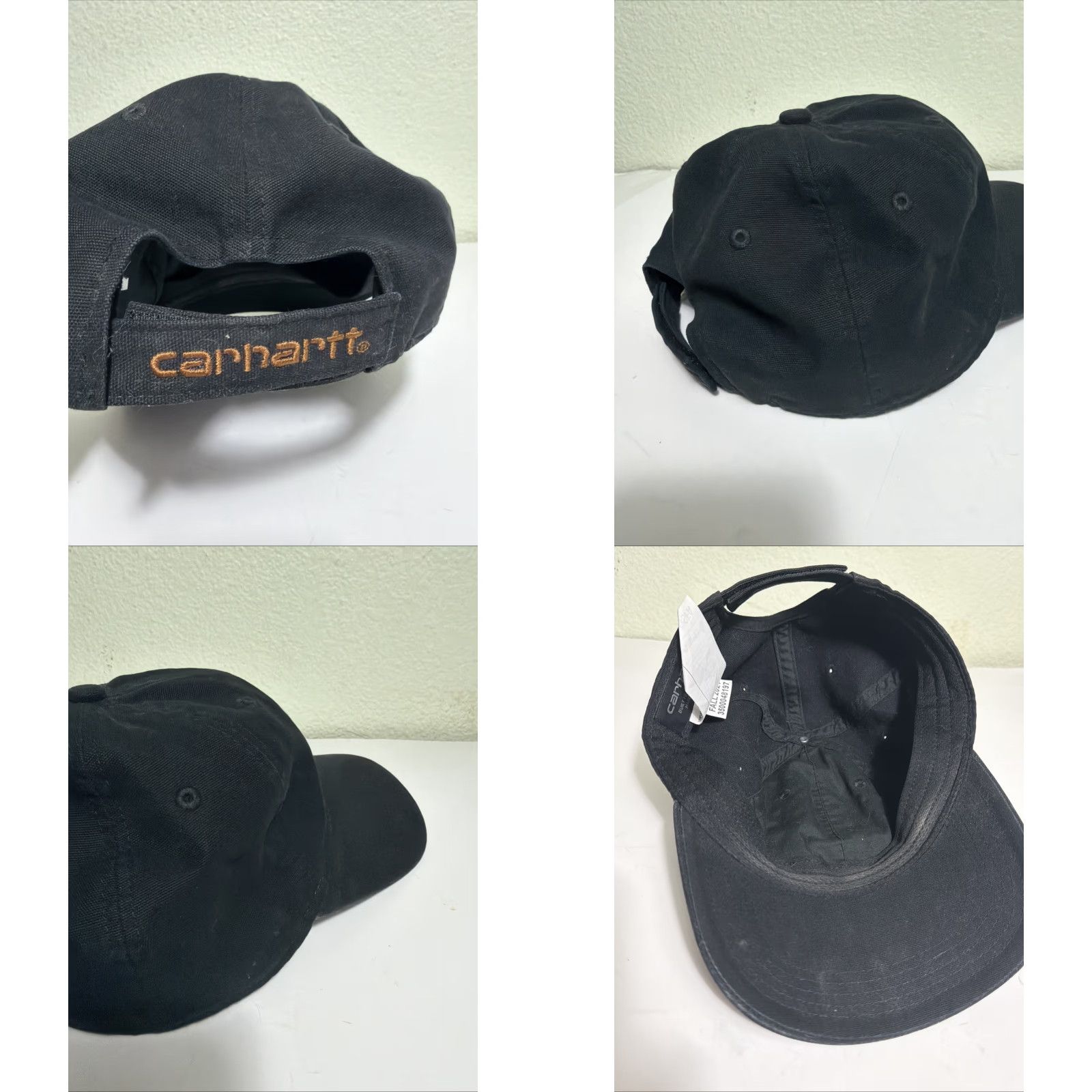 Carhartt Carhartt Hat Strapback Black Leather Patch Adjustable Hook Loop Hat Mens One Size Baseball Cap Size ONE SIZE - 9 Thumbnail