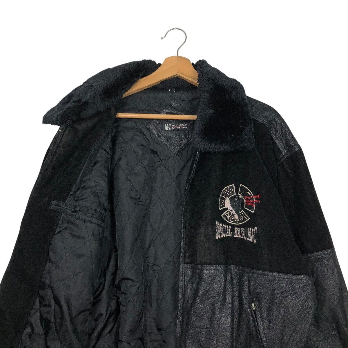 Genuine Leather 🔥VINTAGE BOMBER LEATHER JACKET MONTEREY & CARMEL ISSEYMIYAKE Size US M / EU 48-50 / 2 - 14 Thumbnail