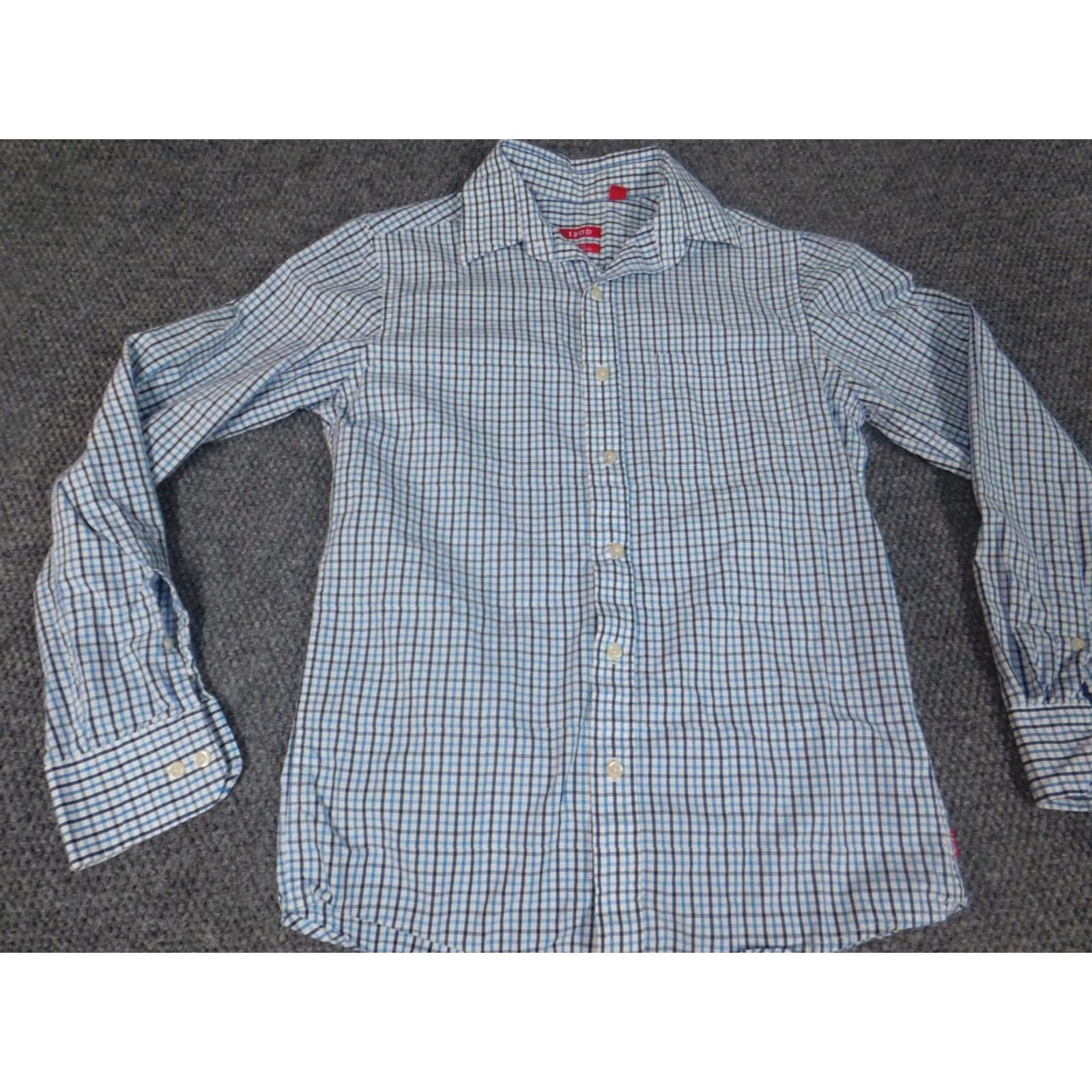 Izod IZOD Shirt Slim Fit Mens Small Blue Plaid Button-Down Long Sleeve, Collared, Button-Up, Knit Cotton, Pocket, Logo, Vintage: No, American, Regular Size Size US S / EU 44-46 / 1 - 3 Thumbnail